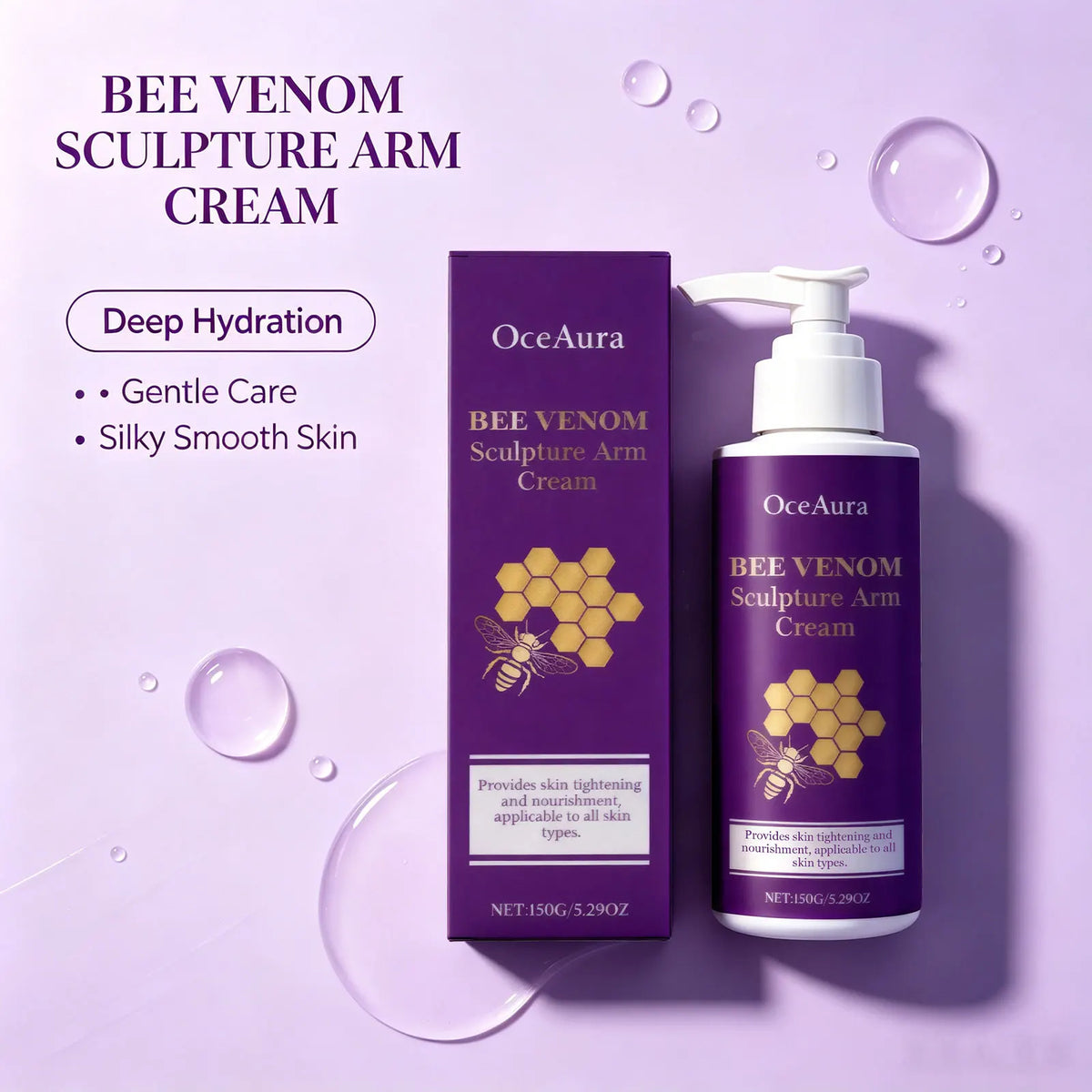 Bee Venom Sculpture Arm Cream Firming Anti Sagging Lotion for Smooth Hydrated Skin Daily Use