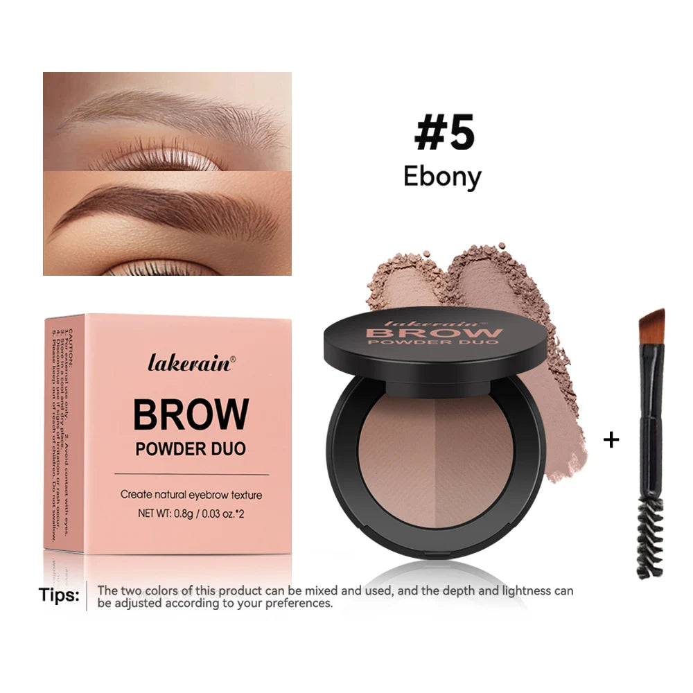 Brow Powder Duo Waterproof Contour Palette for Natural Eyebrow Definition and Face Makeup