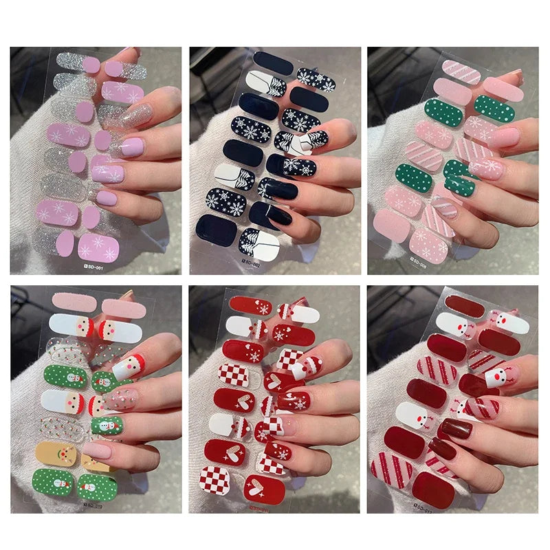 Christmas Nail Art Stickers Holiday Snowflake Decals for Women during Winter