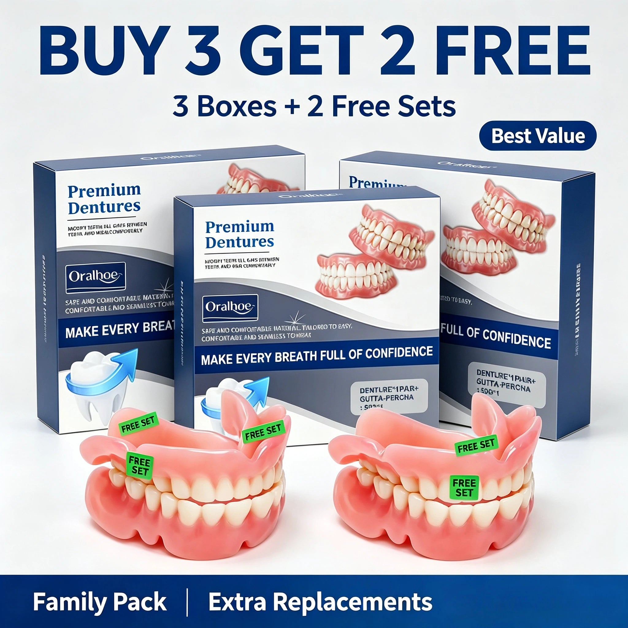 Silicone Snap On Dentures Natural Realistic Smile for Men and Women Instant Comfort Fit - 9