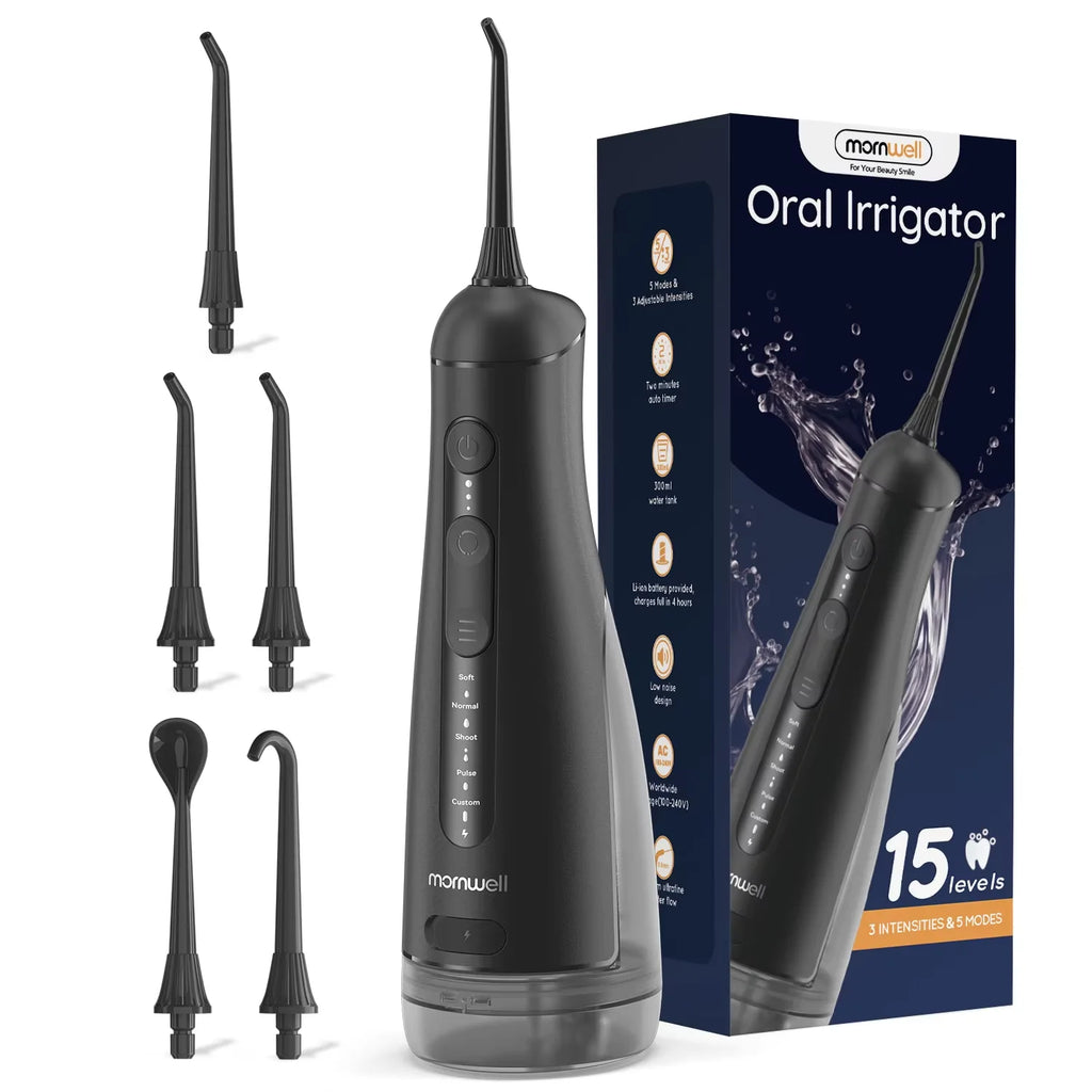 Electric Oral Irrigator Portable Water Flosser with 5 Cleaning Modes for Daily Dental Care
