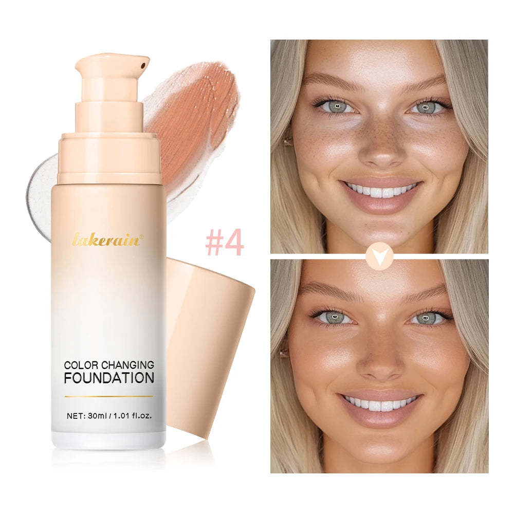 Liquid Foundation Color Changing Makeup Long Lasting Base for Daily Use and Glowing Skin