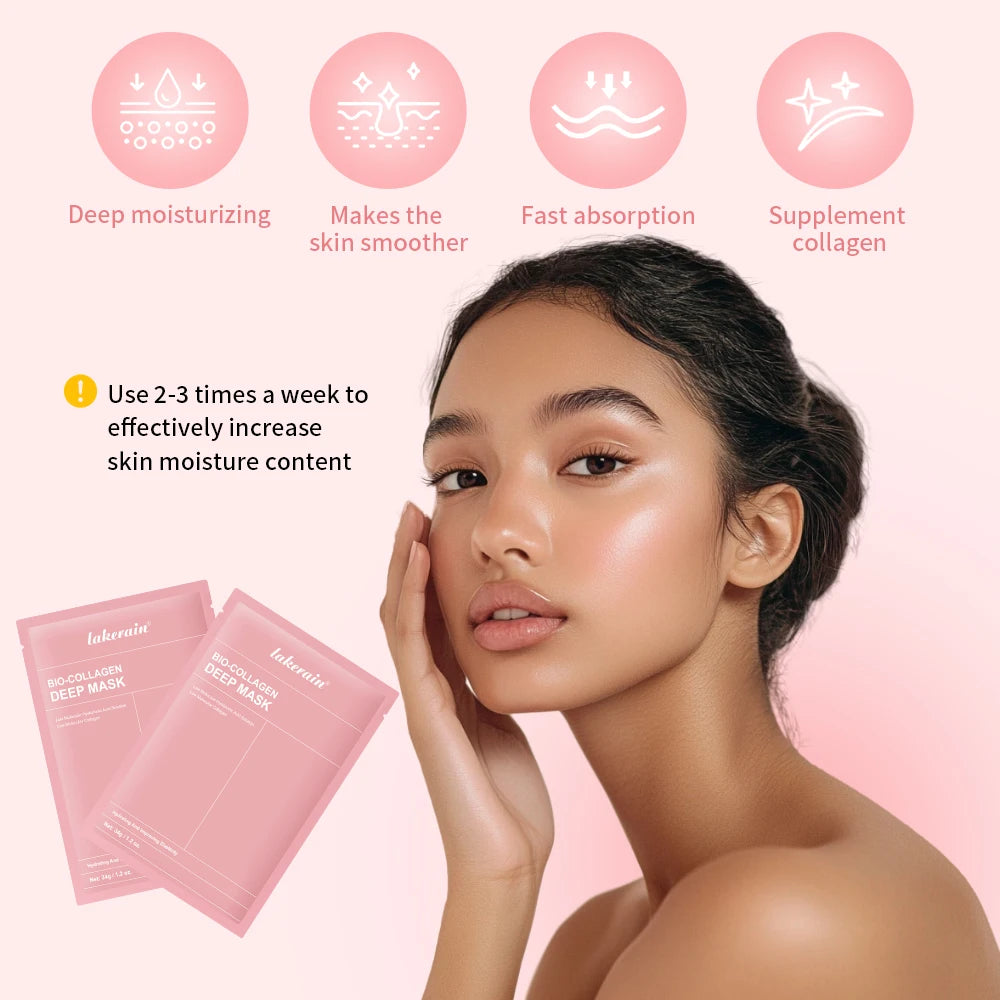 Bio Collagen Deep Mask Pore Minimizing Hydrating Skincare for Women Day and Night Use