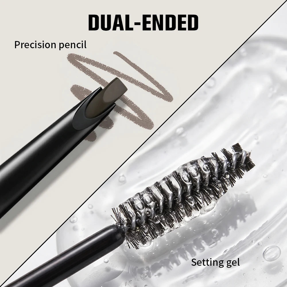 Waterproof Brow Pencil and Gel Smudge Proof Eyebrow Makeup for Women Daily Beauty Routine