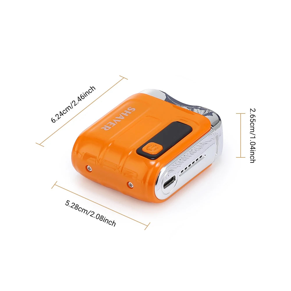 Mini Electric Shaver Portable Rechargeable Rotary Razor for Men and Women Travel Grooming