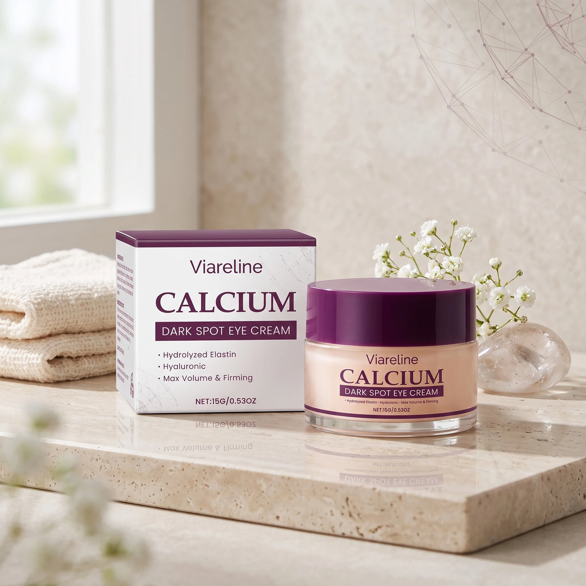 Calcium Eye Cream for Dark Circles and Fine Lines Firming Repair for Men and Women Daily Use