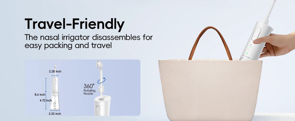 Electric Nasal Irrigator Portable Sinus Rinse Bottle for Adults at Home or Travel