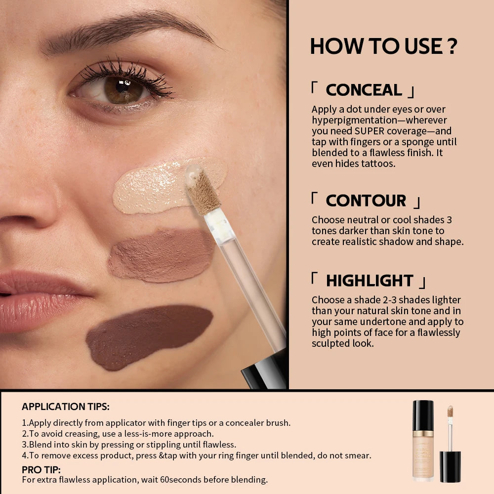 Multi Use Sculpting Concealer Full Coverage Makeup for Women and Daily Face Routine