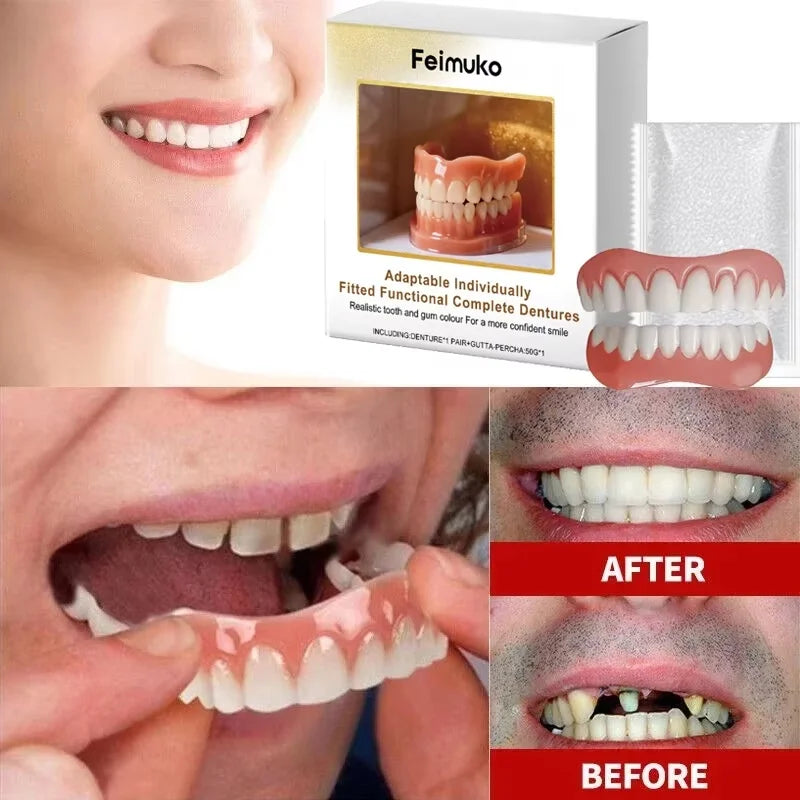 Denture Silicone Kit Comfortable Reline Set for Instant Smile Makeover at Home and Daily Wear