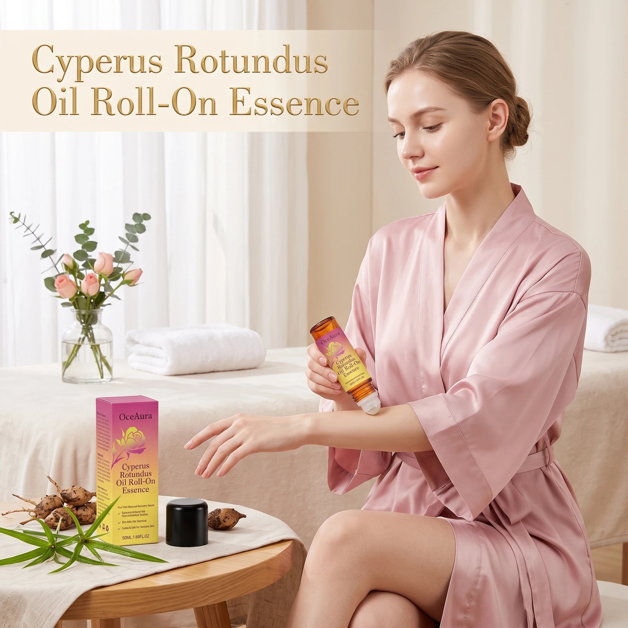 Cyperus Rotundus Roll On Essence Soothing Skin Repair for Women After Hair Removal Routine - 3