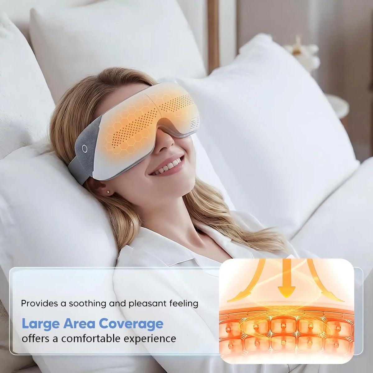 Airbag Eye Massager Heated Vibration Mask for Relief and Relaxation at Home and Travel