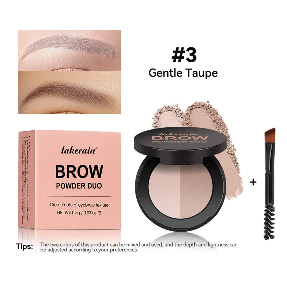 Brow Powder Duo Dual Tone Makeup Palette for Natural Eyebrow Definition and Face Contouring