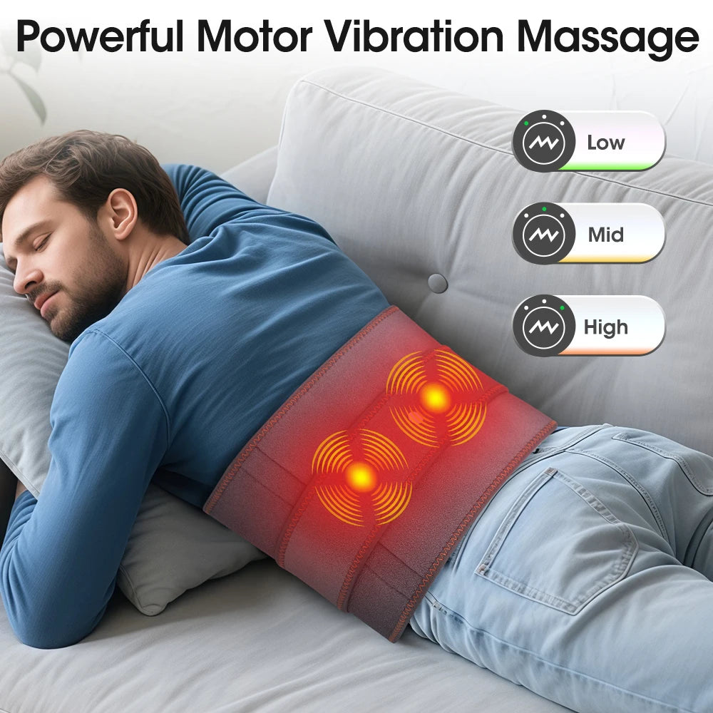 Cordless Heated Waist Massager with Red Light Therapy Vibration Support for Home Relaxation - 3