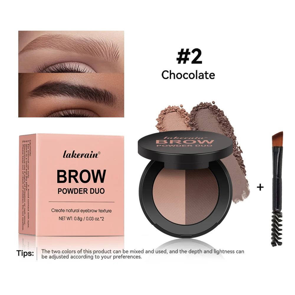 Brow Powder Duo Waterproof Contour Palette for Natural Eyebrow Definition and Face Makeup