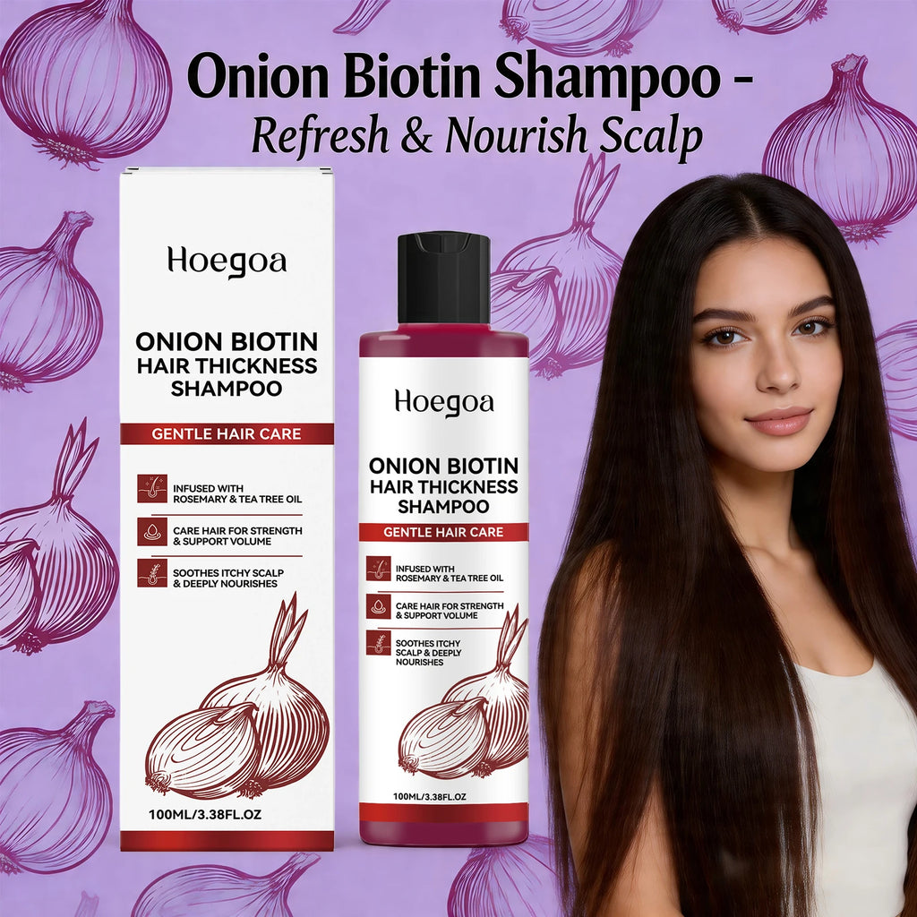 Onion Biotin Shampoo for Thicker Hair Growth and Scalp Care for Men and Women at Home
