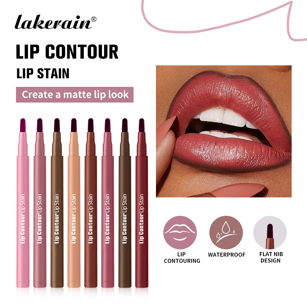 Lip Contour Stain Pen Long Lasting Waterproof Makeup for Daily Beauty and Travel