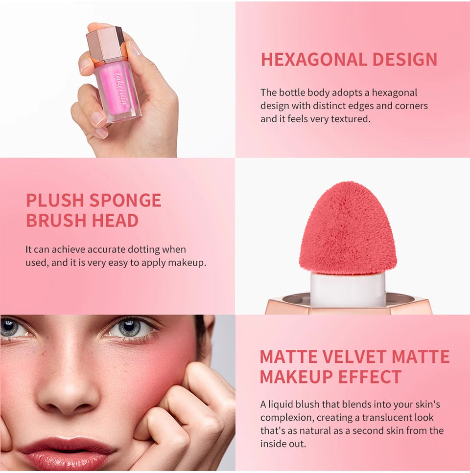 Liquid Blush Waterproof Creamy Texture Face Makeup for Natural Matte Finish Everyday Glow