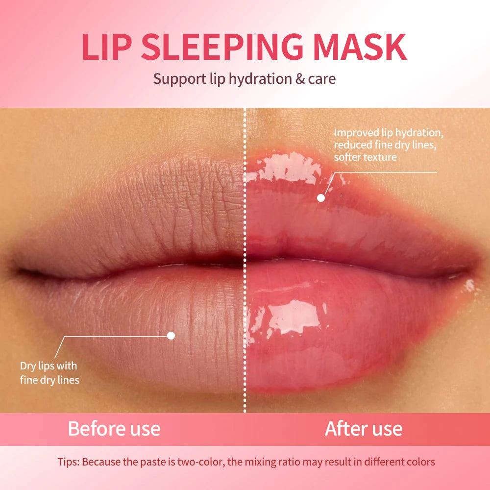 Lip Sleeping Mask Hydrating Dry Cracked Lips Treatment for Women and Men at Night