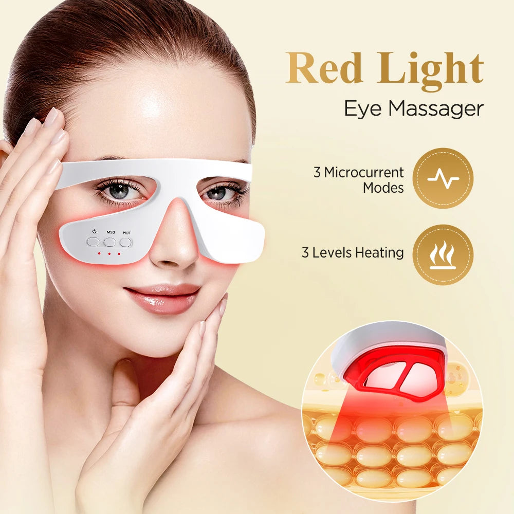 3D Eye Massager Red Light Therapy Device for Relieving Eye Fatigue and Dark Circles at Home