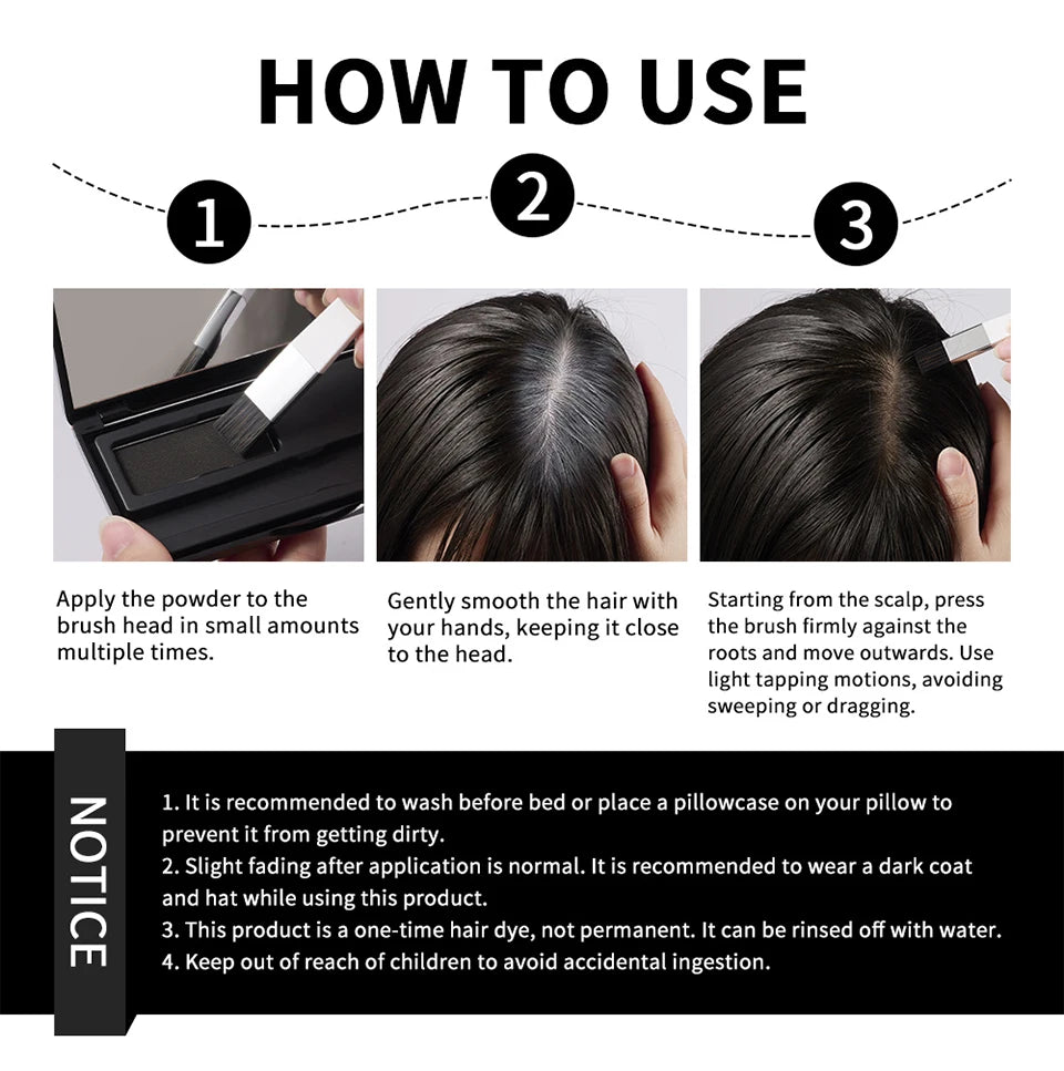 Hair Root Cover Up Powder Concealer for Instant Gray Coverage and Thinning Hair at Home