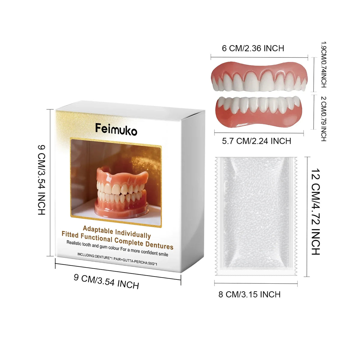 Denture Silicone Kit Comfortable Soft Liners for Adults at Home for Instant Smile Restoration