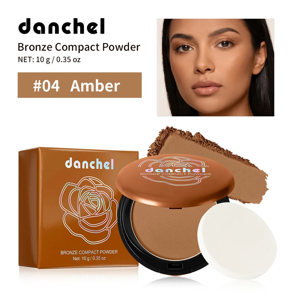 Bronze Compact Powder Oil Control Matte Finish for All Skin Types Daily Makeup Routine