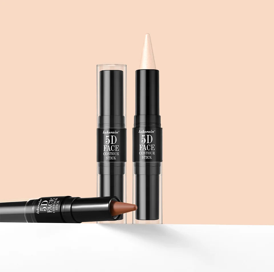 Dual Ended Face Contour Stick Highlighter Waterproof Makeup for Sculpting and Daily Beauty