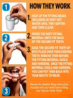 Silicone Full Denture Set Cosmetic Natural Look Comfortable Fit for Adults Daily Oral Care