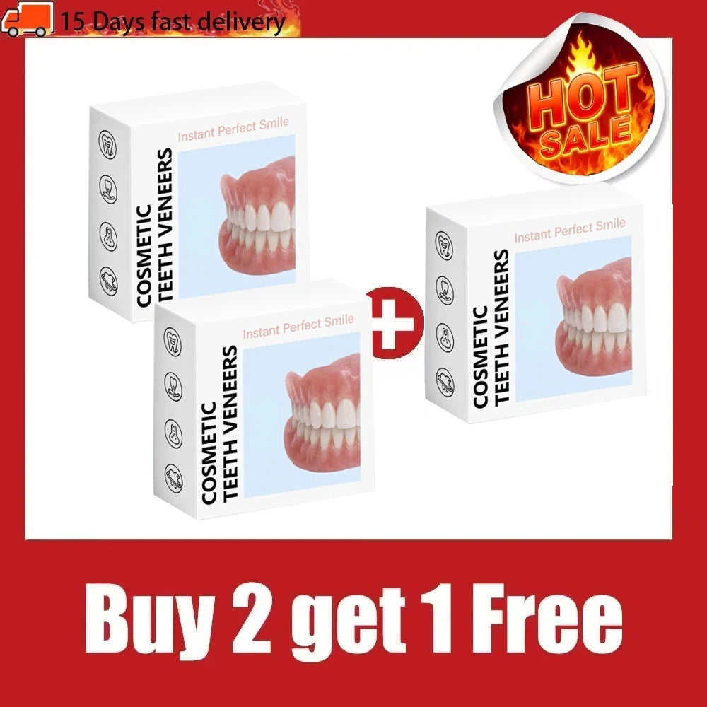 Silicone Dentures Natural False Teeth Instant Comfort Fit for Men and Women Everyday Use