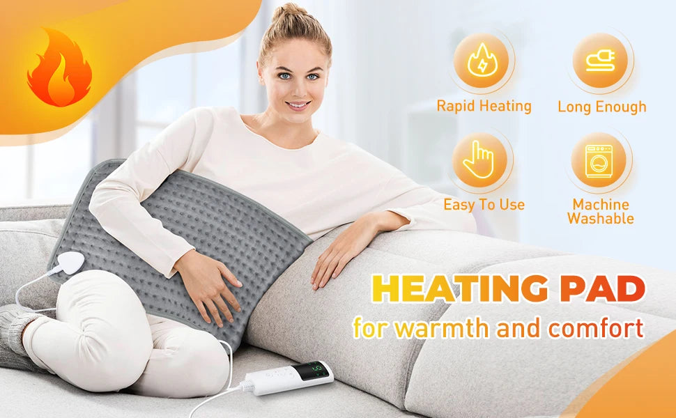 Electric Heating Pad with 9 Heat Settings and Timer for Home and Office Use During Winter - 7