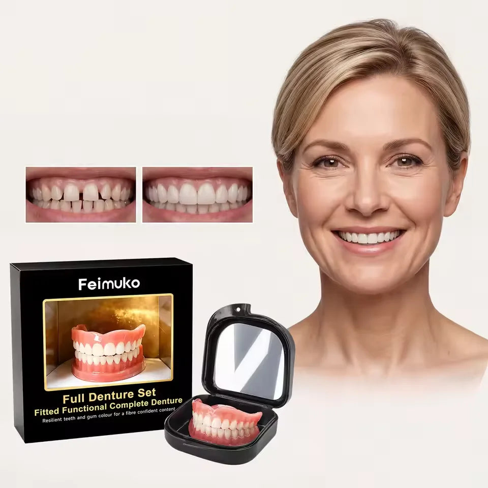 Full Mouth Silicone Dentures Natural Lifelike Teeth for Daily Oral Care and Smile Enhancement