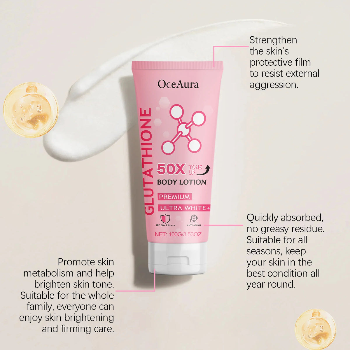 Arbutin Lightening Body Lotion Moisturizing Cream for Glowing Skin Daily Hydration Care
