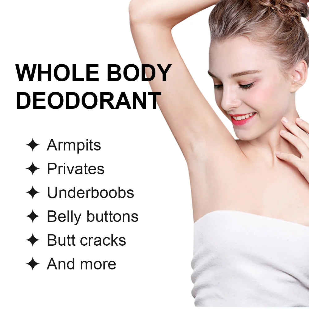 Body Deodorant Cream Long Lasting Odor Control Invisible Formula for Women and Men Daily Use