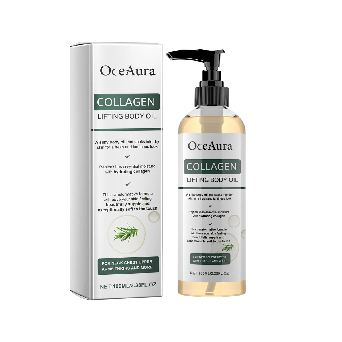 Collagen Body Firming Massage Oil Tightening Hydrating Care for Women and Men Daily Routine