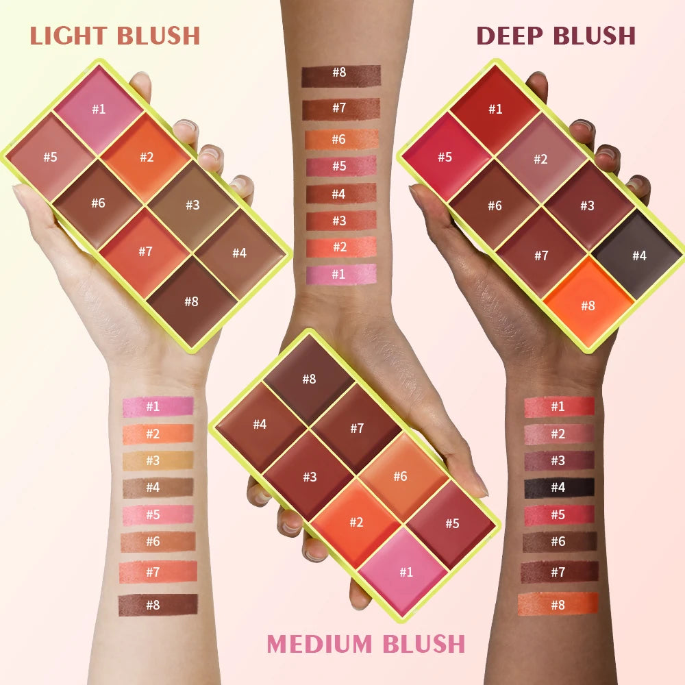 Cream Highlighter Palette Long Lasting Bronzer Blush for Professional Makeup Artists