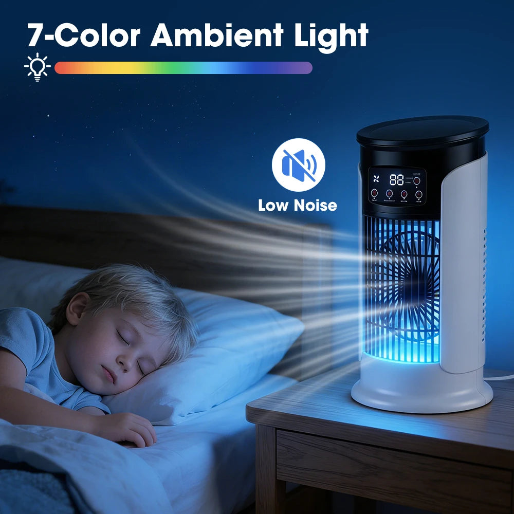 Portable Air Cooling Fan Six Speeds Humidifier for Desk and Home Office Use - 6