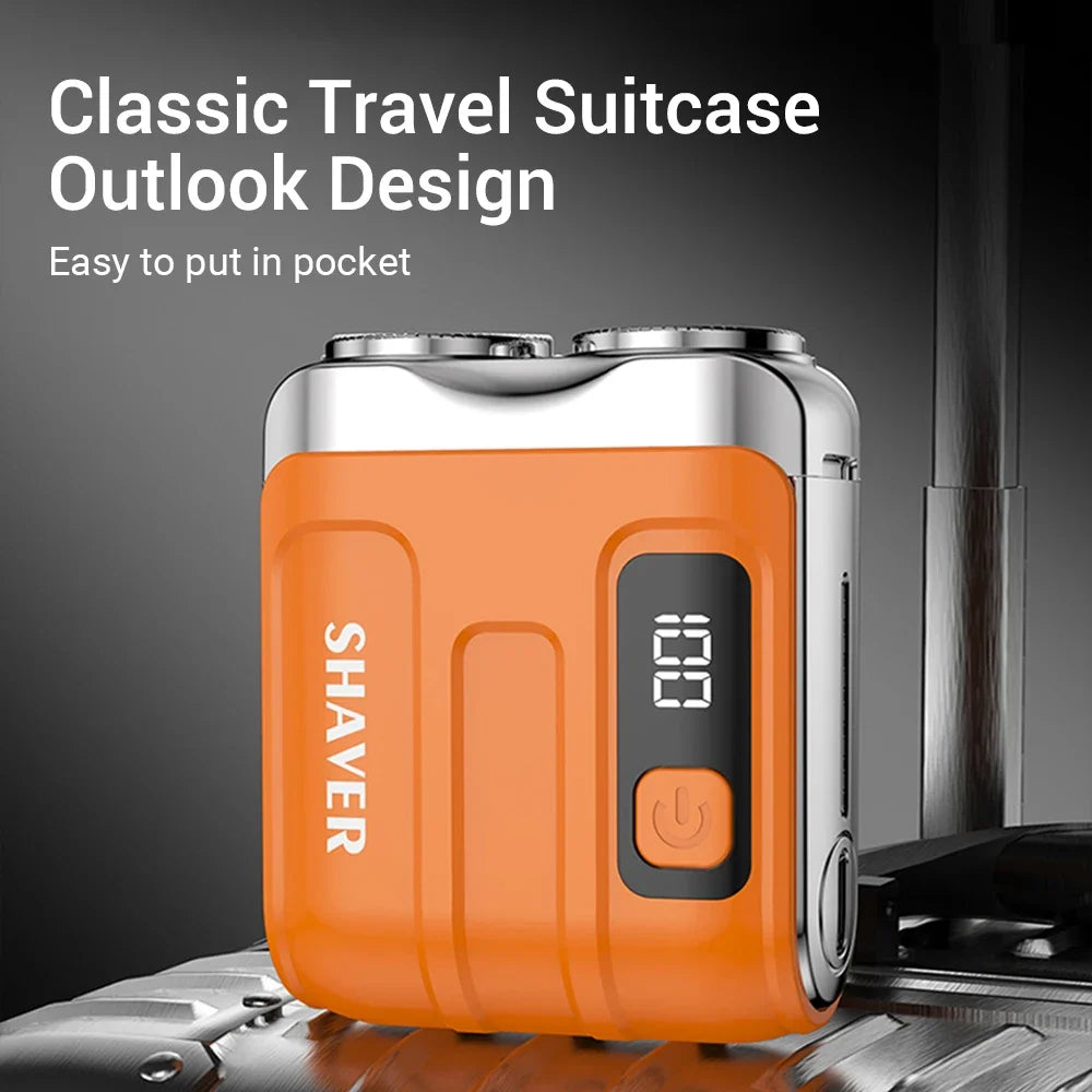 Mini Electric Shaver Portable Rechargeable Rotary Razor for Men and Women Travel Grooming