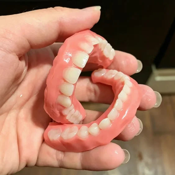 Soft Silicone Snap On Dentures Natural Teeth Instant Comfort Fit for Adults Everyday Use