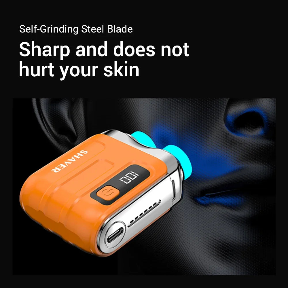 Mini Electric Shaver Portable Rechargeable Rotary Razor for Men and Women Travel Grooming