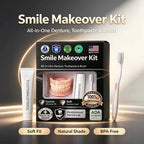 Moldable Silicone Denture Set Natural Ivory False Teeth for Instant Smile Improvement