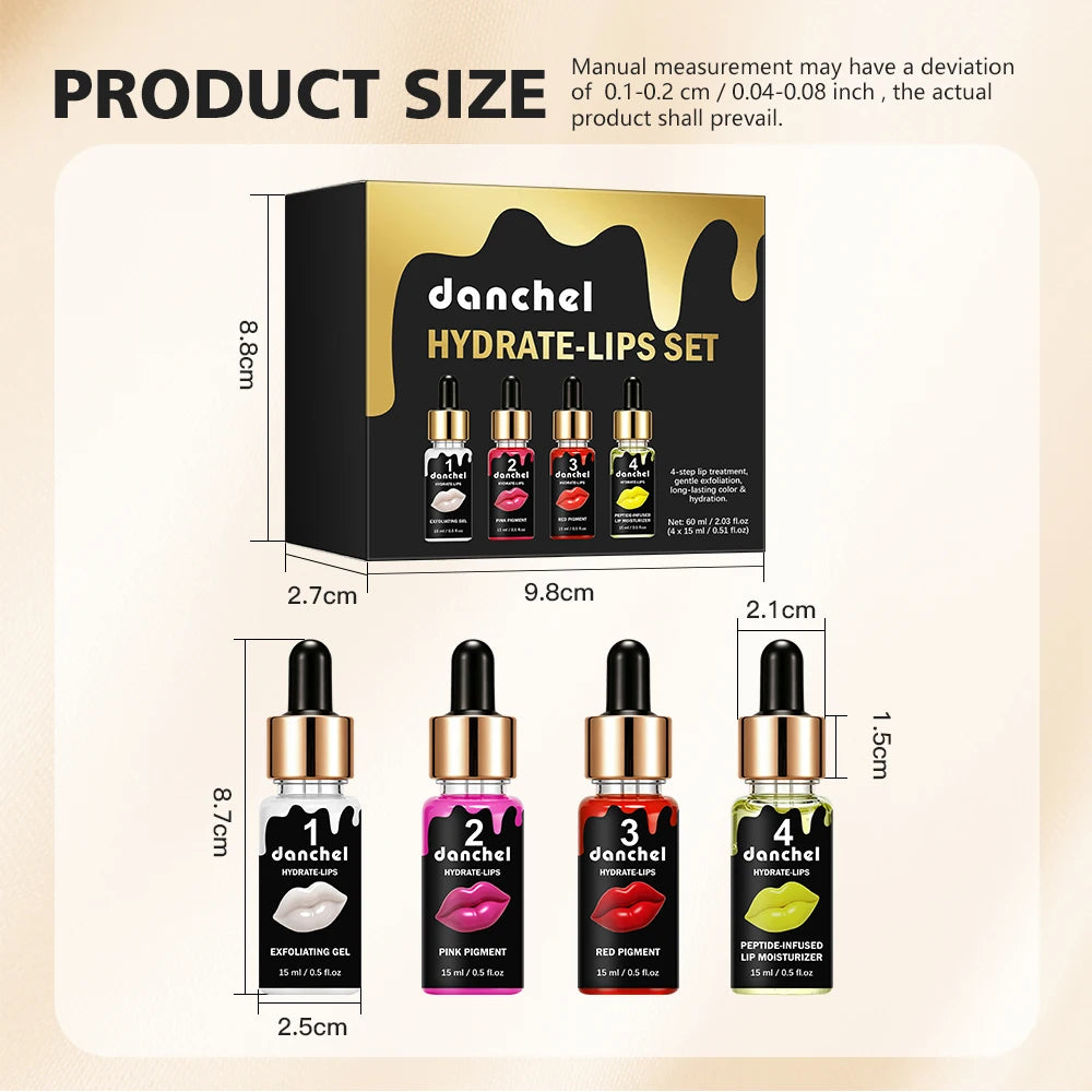 Hydrate Lips Set Exfoliating Gel and Peptide Moisturizer for Daily Lip Care Routine