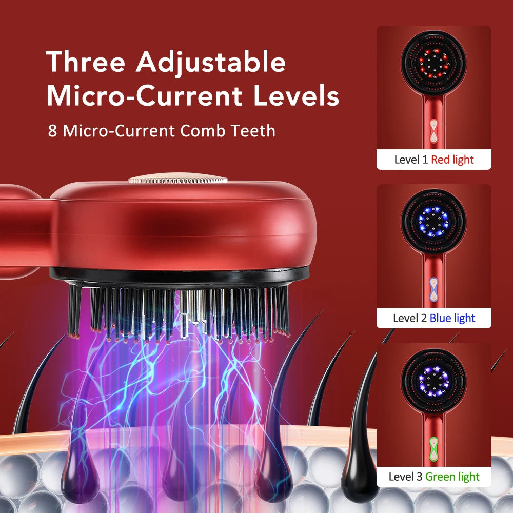 Electric Scalp Massage Comb LED Therapy Hair Growth Serum Applicator for Men and Women Home - 17