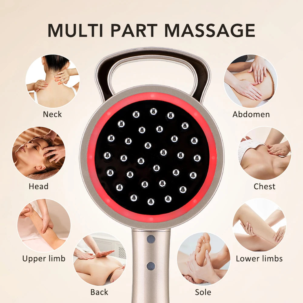 Electric Meridian Massage Brush Microcurrent Cellulite Therapy for Body Home Use Relaxation