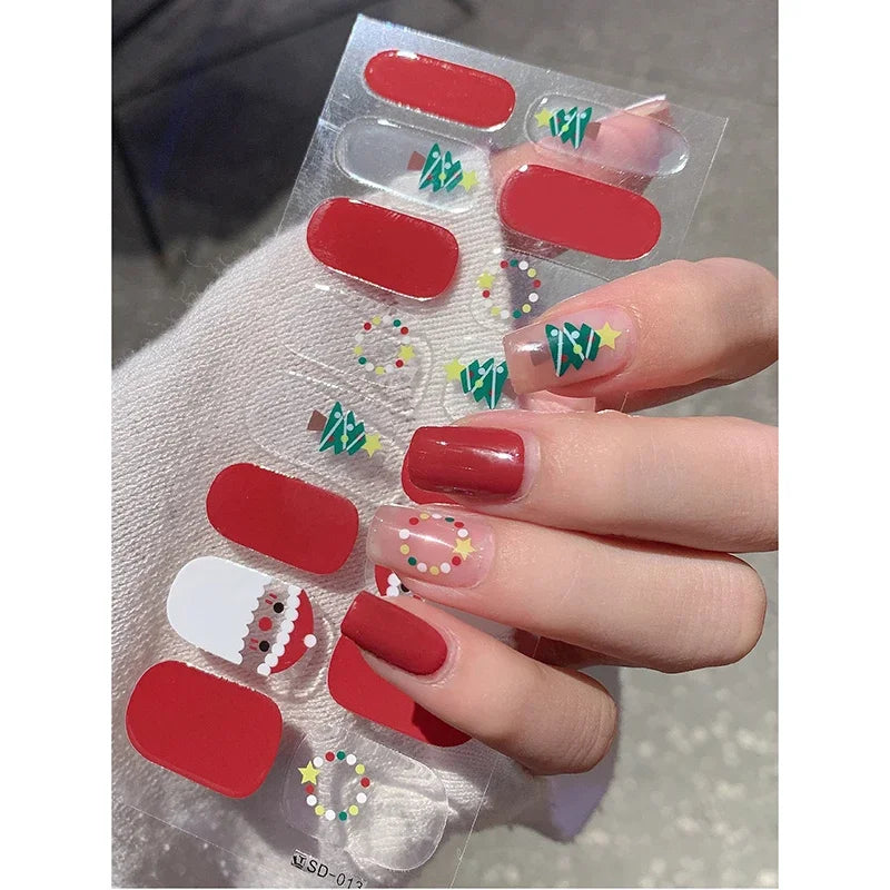 Christmas Nail Art Stickers Holiday Snowflake Decals for Women during Winter
