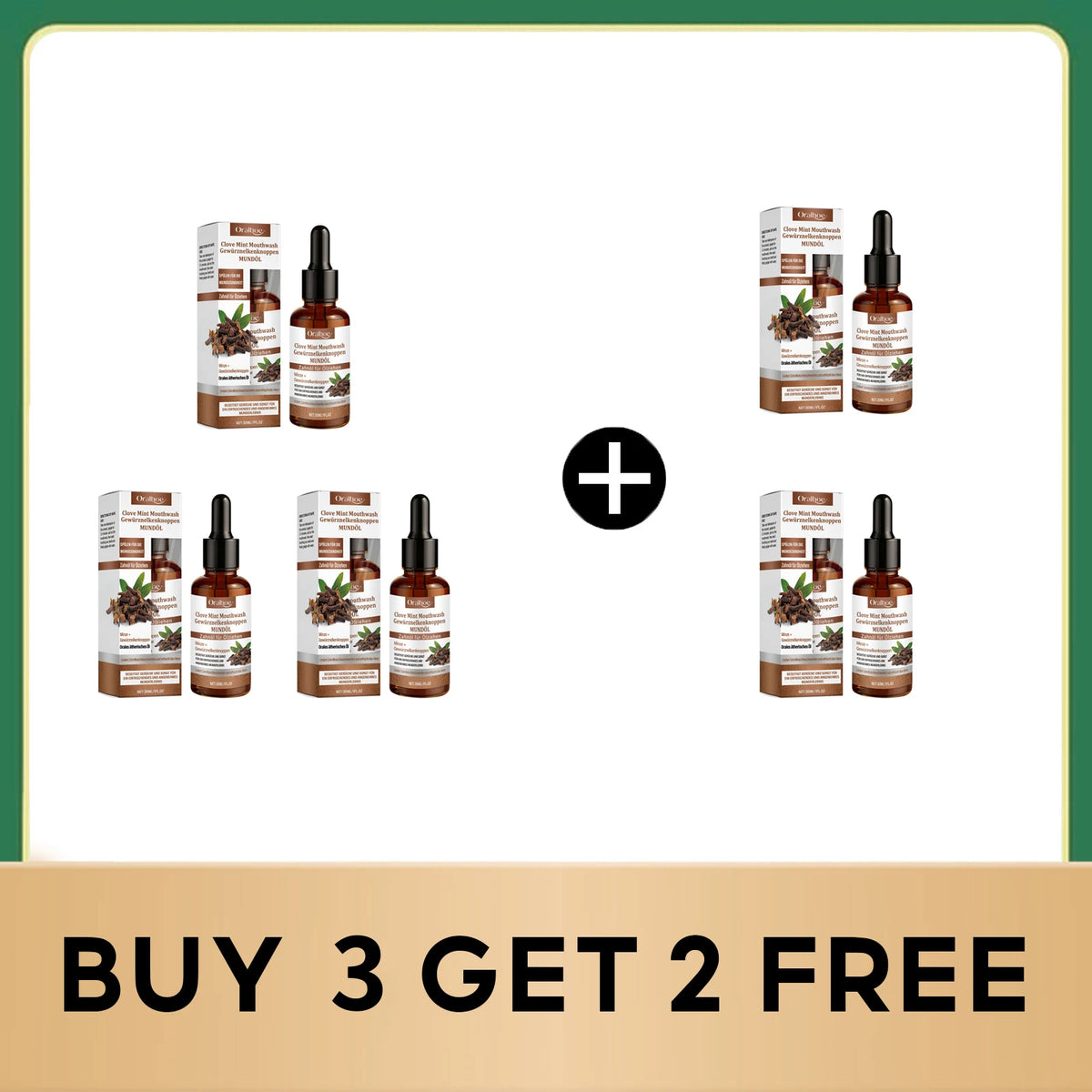 Clove Mint Mouthwash Remove Yellow Teeth Plaque for Daily Oral Care and Fresh Breath