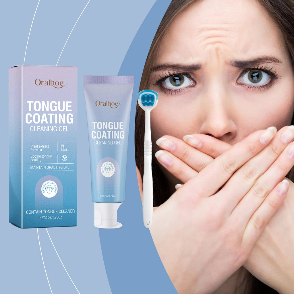 Tongue Cleaner Kit Remove Tongue Coating and Bad Breath for Daily Oral Hygiene Care