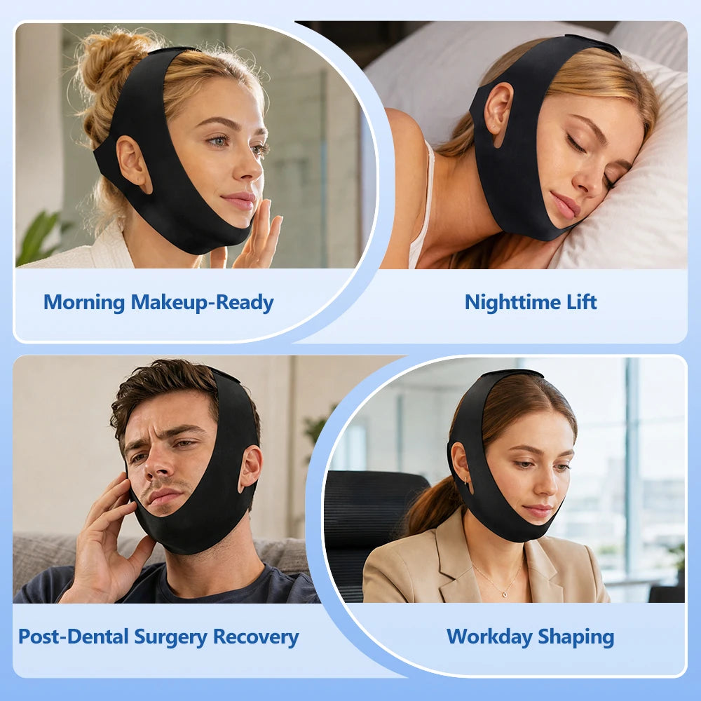 Face Ice Pack V Lifting Bandage Reusable Gel Compress for Home Skincare and Facial Recovery
