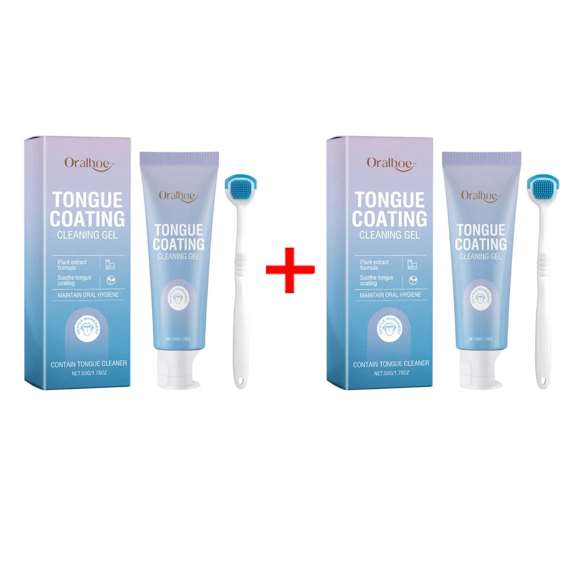Tongue Cleaner Kit Remove Tongue Coating and Bad Breath for Daily Oral Hygiene Care