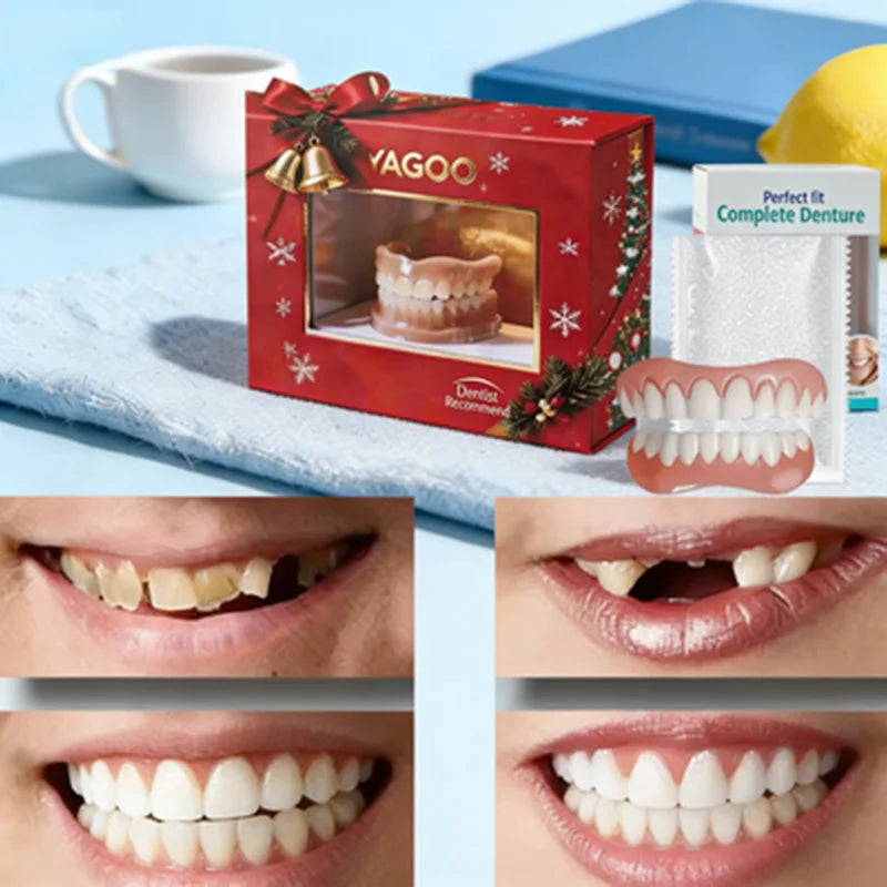 Silicone Dentures Natural Smile Veneers Comfortable Fake Teeth for Men and Women Daily Use