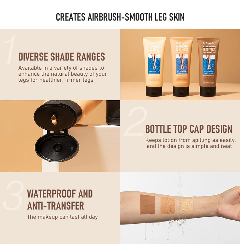 Leg Makeup Foundation Waterproof Body Concealer for Women at Parties and Daily Summer Wear